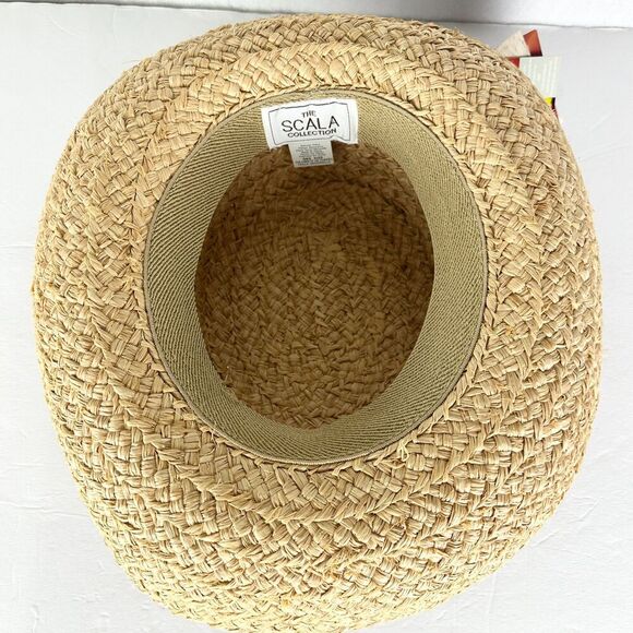 Scala Collection Packable Raffia Wide Brim Hat NEW One Size Sun Beach Outdoor - Picture 4 of 6